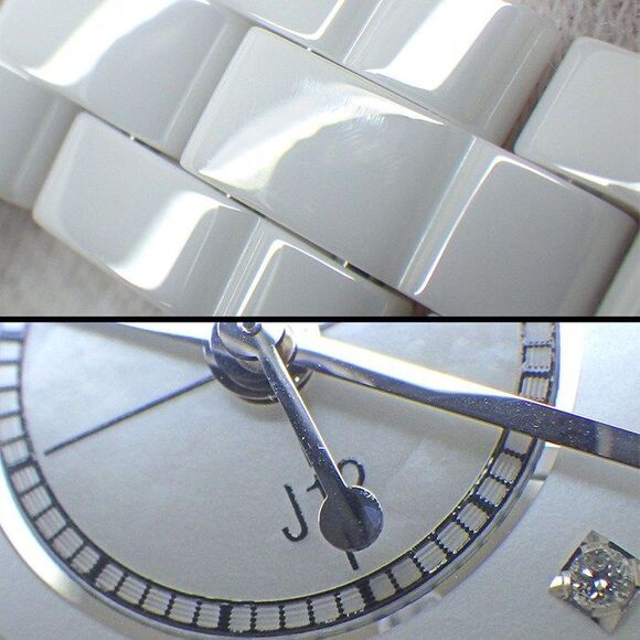 Chanel Watch J12 H2570 8 Points Diamond Index White Shell Dial SS White Ceramic - Picture 7 of 10